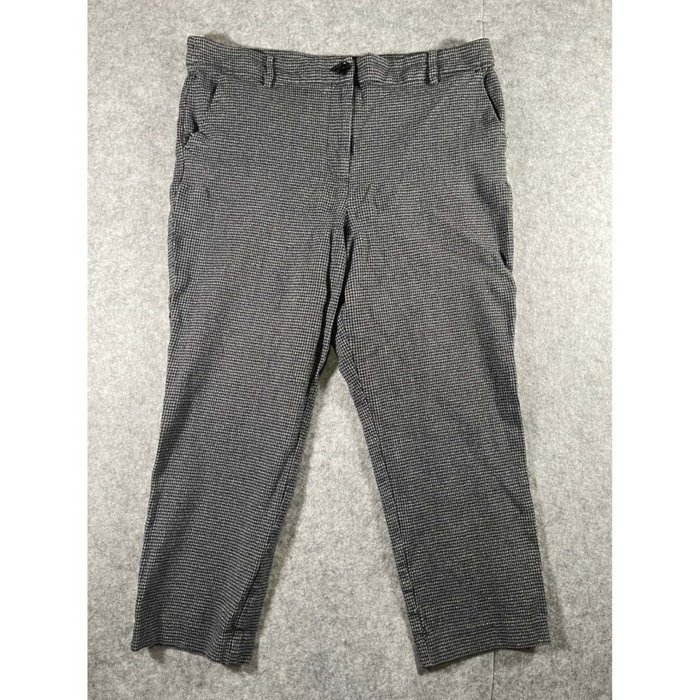 Loft Women's Black White Houndstooth Straight Leg Dress Pants Trousers Size 14